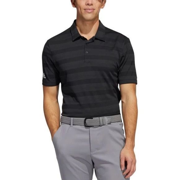 adidas Two-Color Striped Golf Polo Shirt Large - Picture 1 of 4